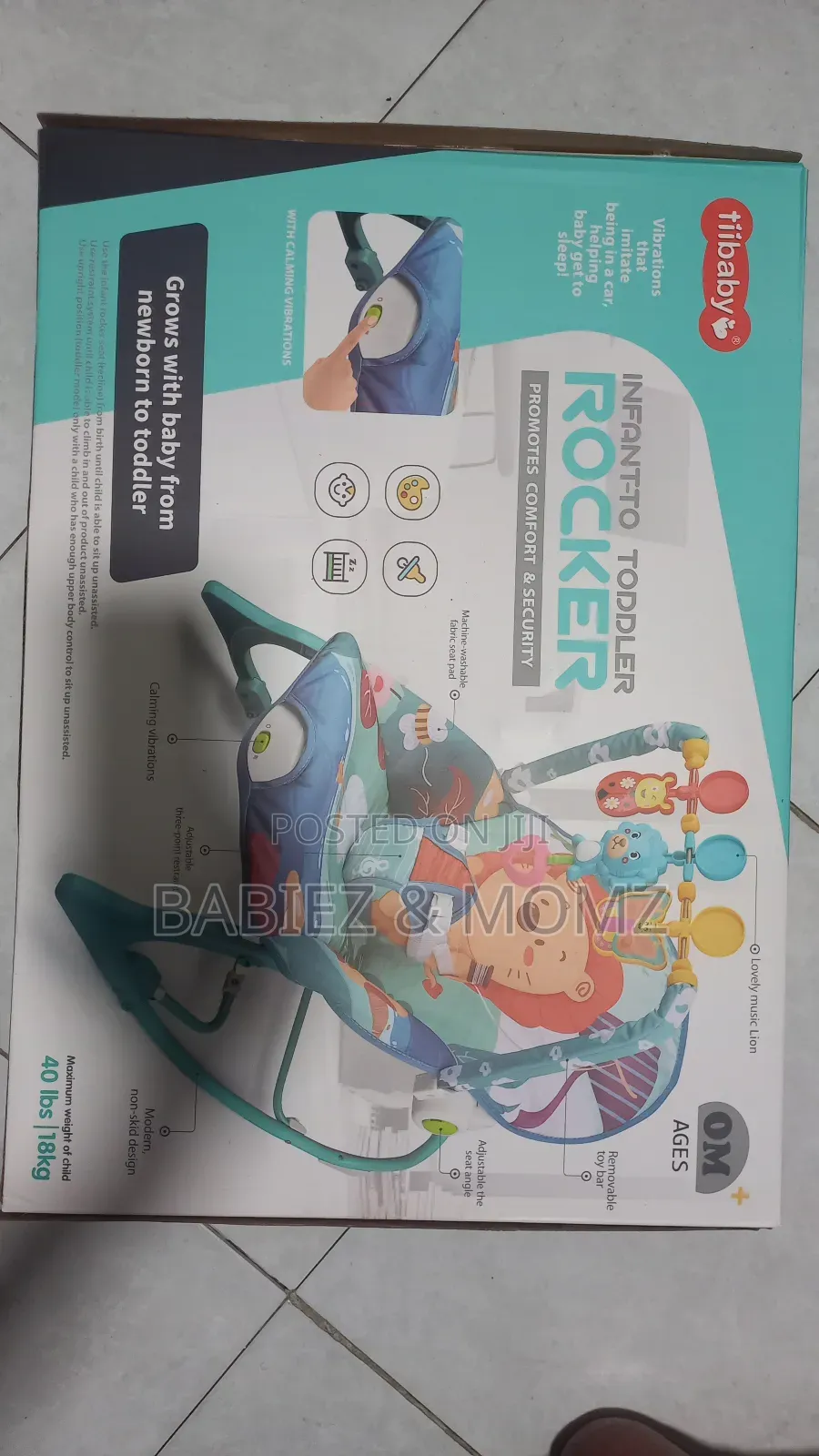 Infant to Toddler Baby Rocker. Soothing Bouncer Chair