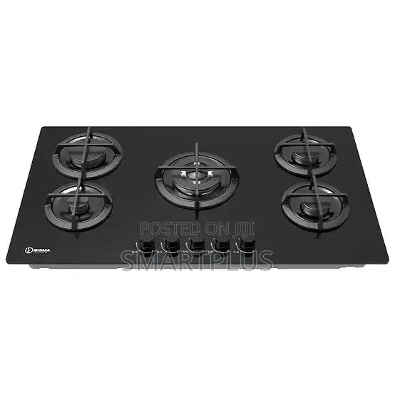 Sigma 5-Burner 90cm Built-in Gas Hob With a Black Ceramic Finish.