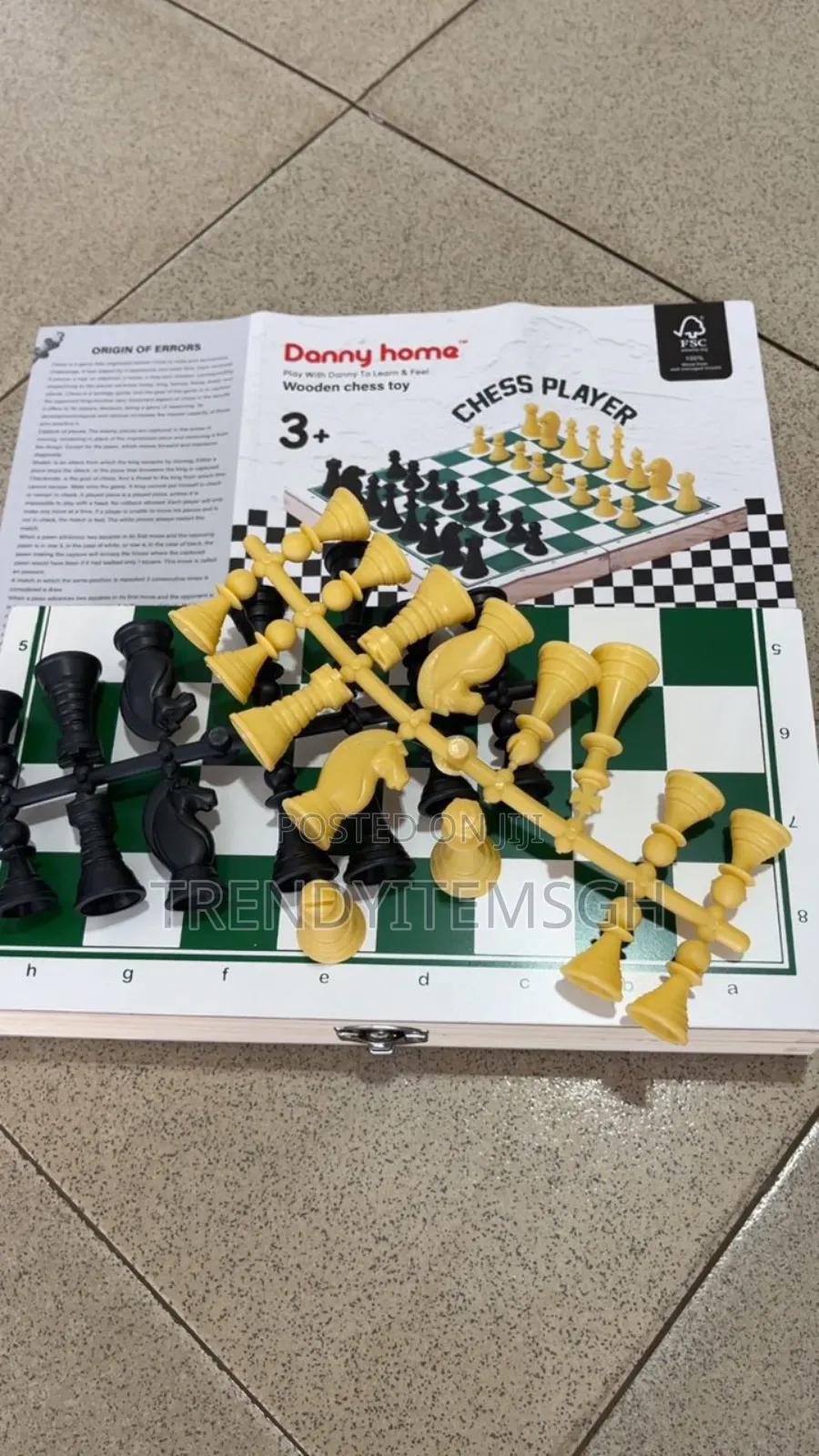 Foldable Wooden Chess Board Game