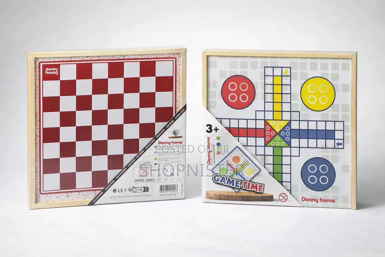 2 in 1 Danny Home Wooden Board Games – Chess Ludo Set