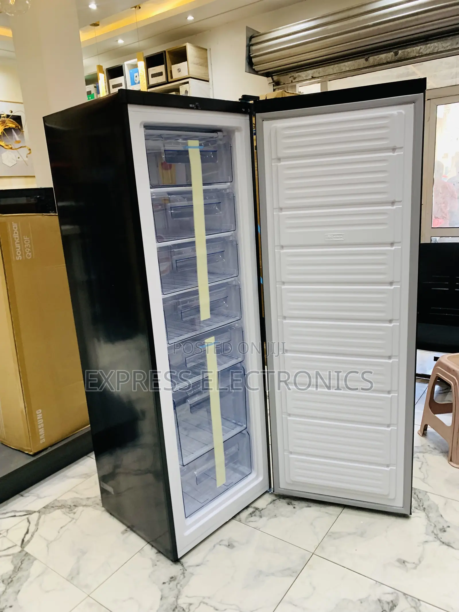Lovely New Dark Grey Color Upright Freezer Puf-370 Pearl.