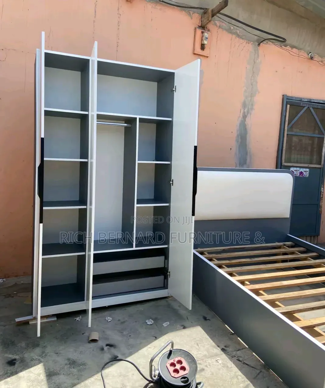 2in1 Wardrobe + Double Bed Frame