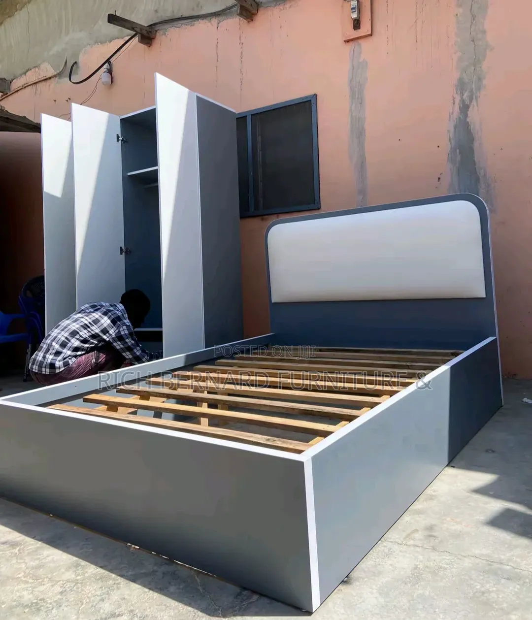 2in1 Wardrobe + Double Bed Frame