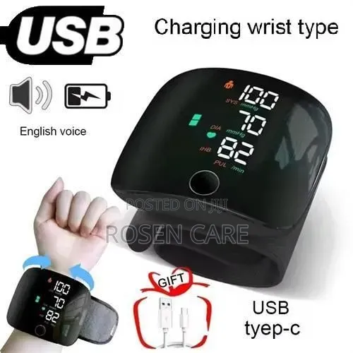 Rechargeable Wrist Blood Pressure Monitor Sphygmomanometer Bp Machine
