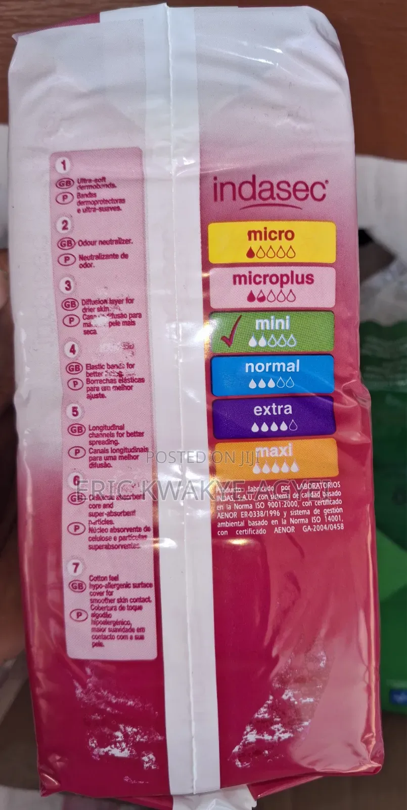 Indasec Dermoseda Incontinence Pad Extra 20 Units