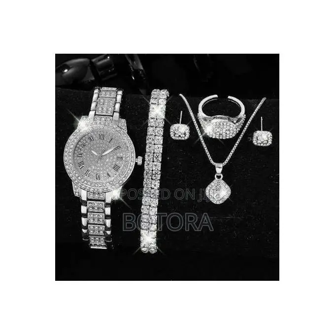 Premium Ladies 5 in 1 Crystal Jewelry Set