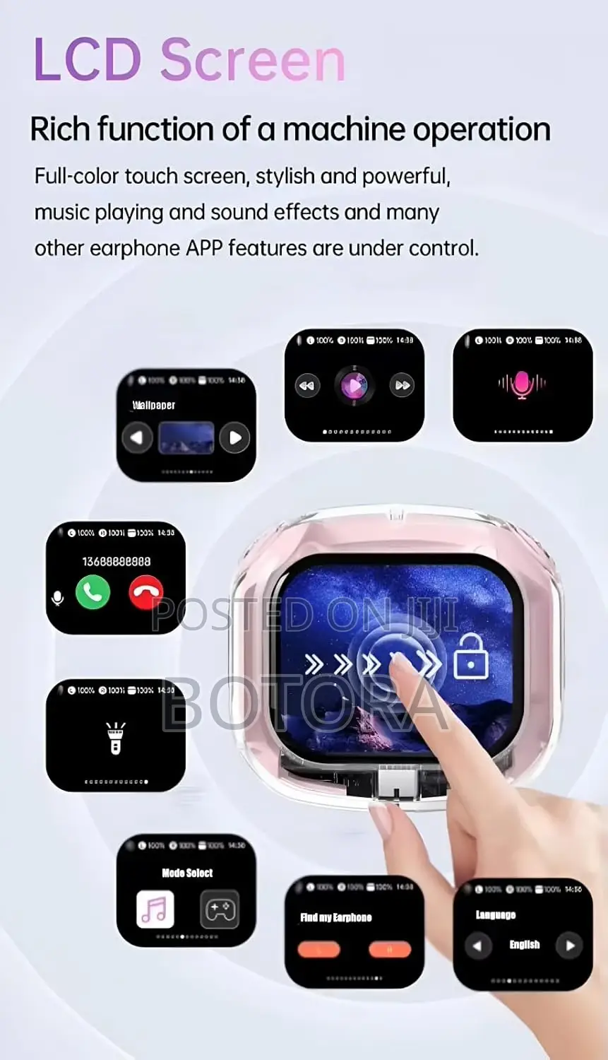 Airmax True Wireless Earbuds – Touch Display, Anc, 6-Mic Hd Calls