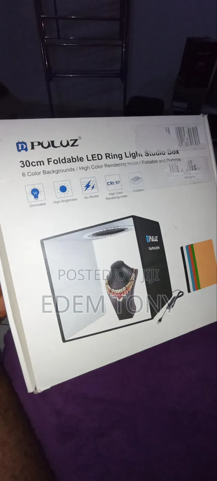 Puluz 30cm Foldable Photo Studio Box Portable With Led Ring Light