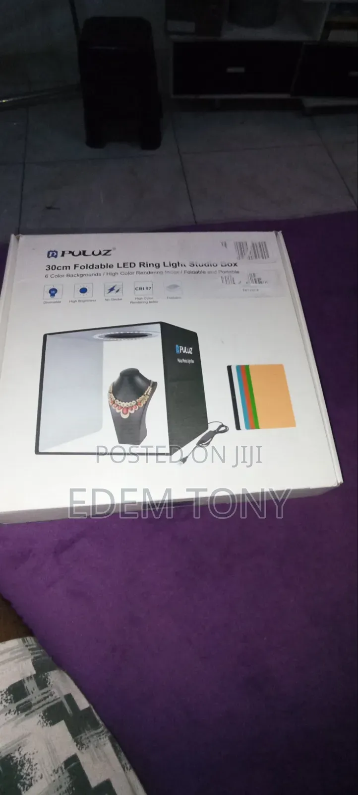 Puluz 30cm Foldable Photo Studio Box Portable With Led Ring Light