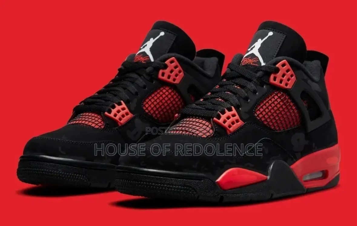 Air Jordan 4 Retro Red Thunder Crimson Sneakers