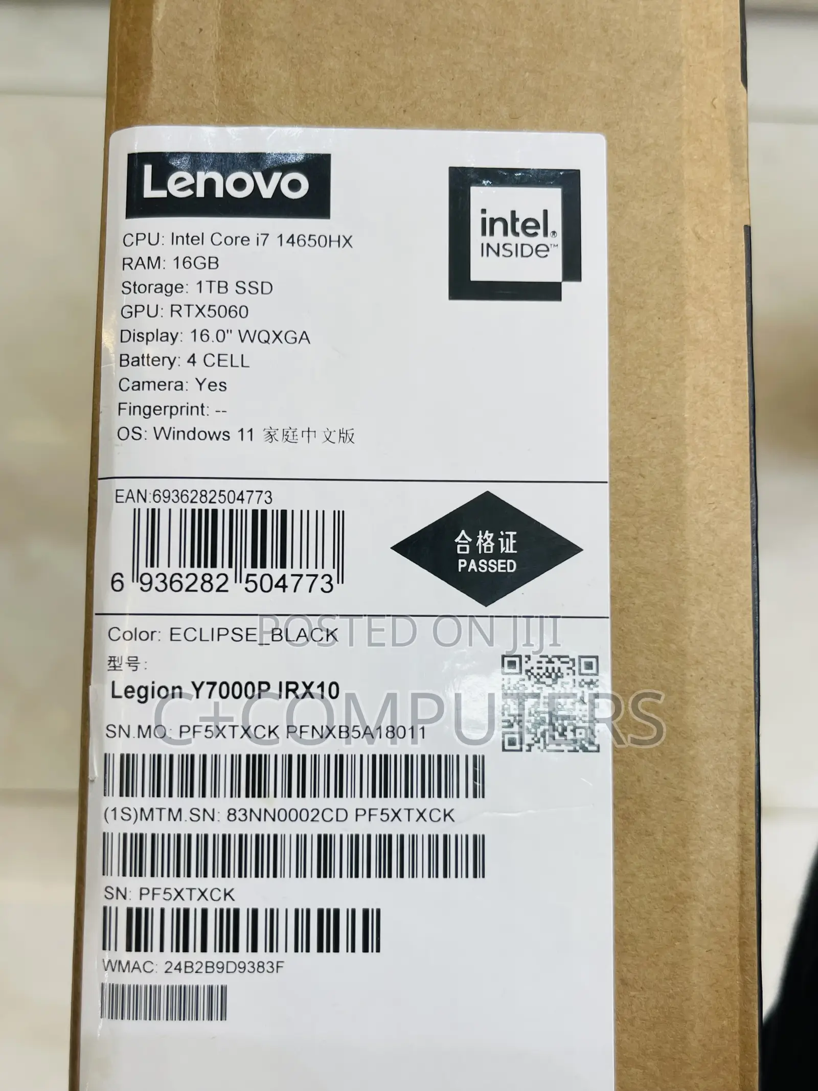 New Lenovo Legion Y7000P IRX9 Gaming Laptop 16GB Intel Core i7 SSD 1T