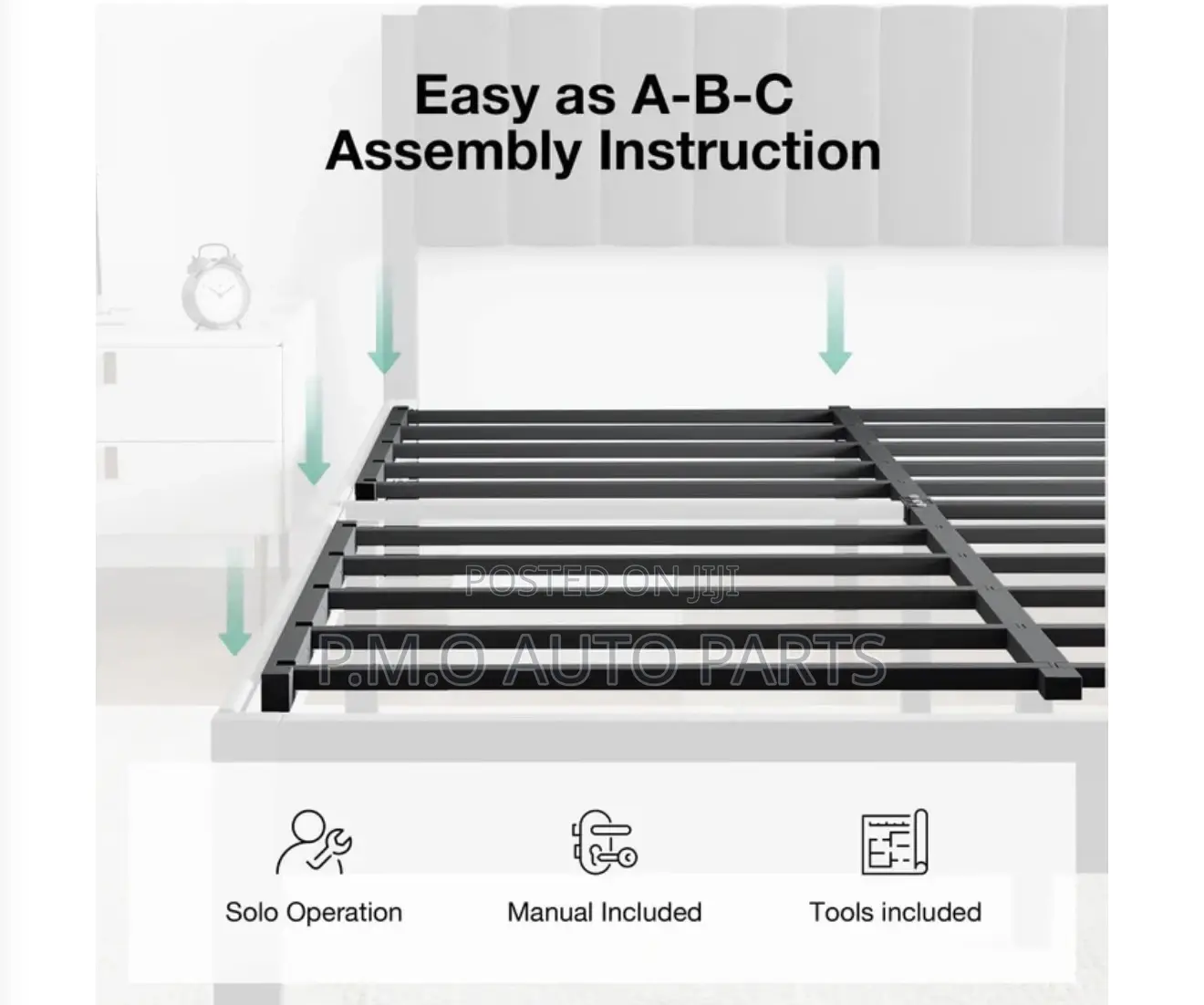 Velvet Upholstered Platform Metal Bed Frame