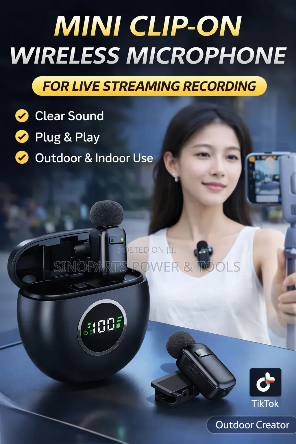 Wireless Lavalier Microphone Mini Clip Mic for Video Recording