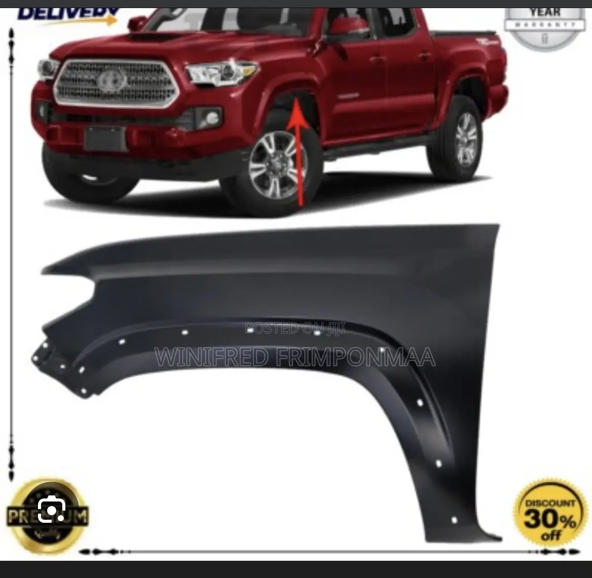 Toyota Tacoma 2016,2017,2018,2019,2020,2021 Fender