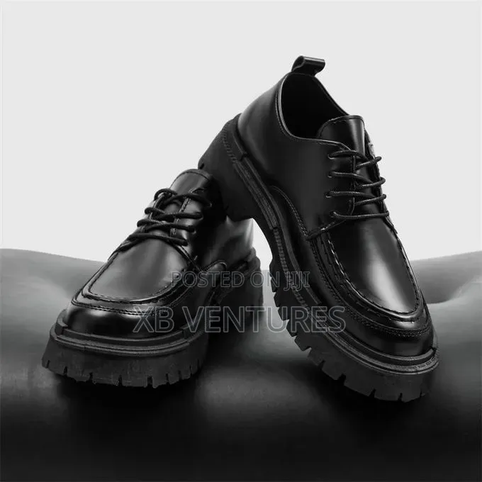 Thick-Soled Leatherbusiness Shoes for Men - Black