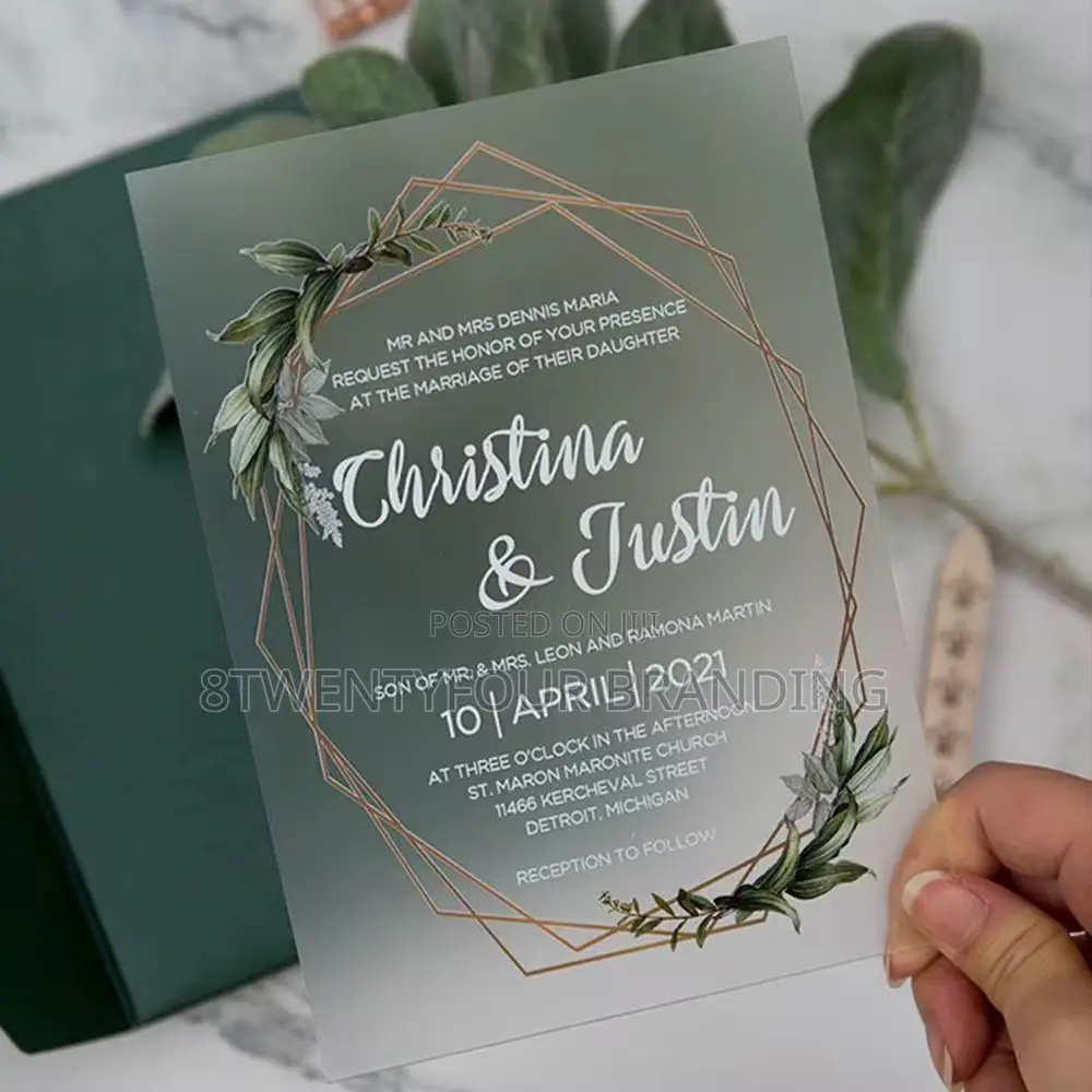 Acrylic Wedding Invitation (Moq: 50pcs)