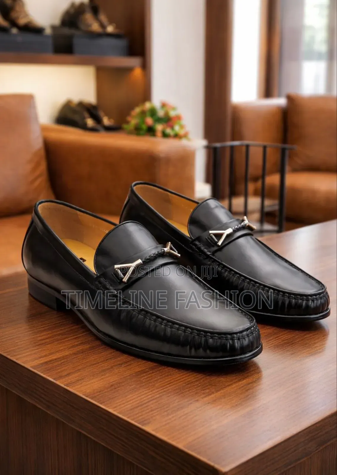Pierre Cardin Black Leather Easy Wear Shoes