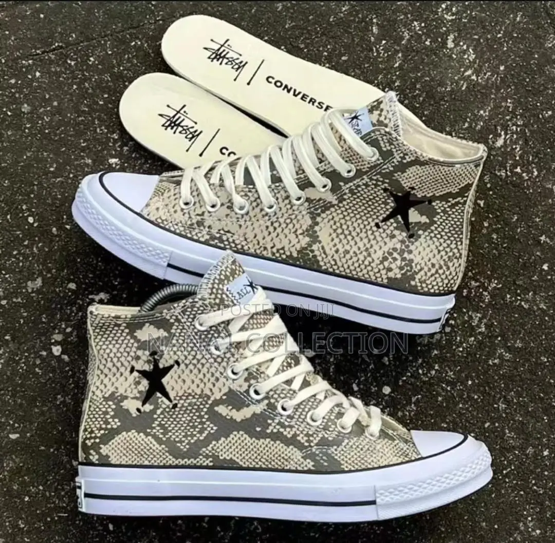 Converse X Stussy Chuck 70 High Snakeskin Sneakers