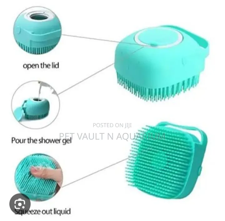 Silicon Brush With Shampoo Dispenser For Dogs/Cats