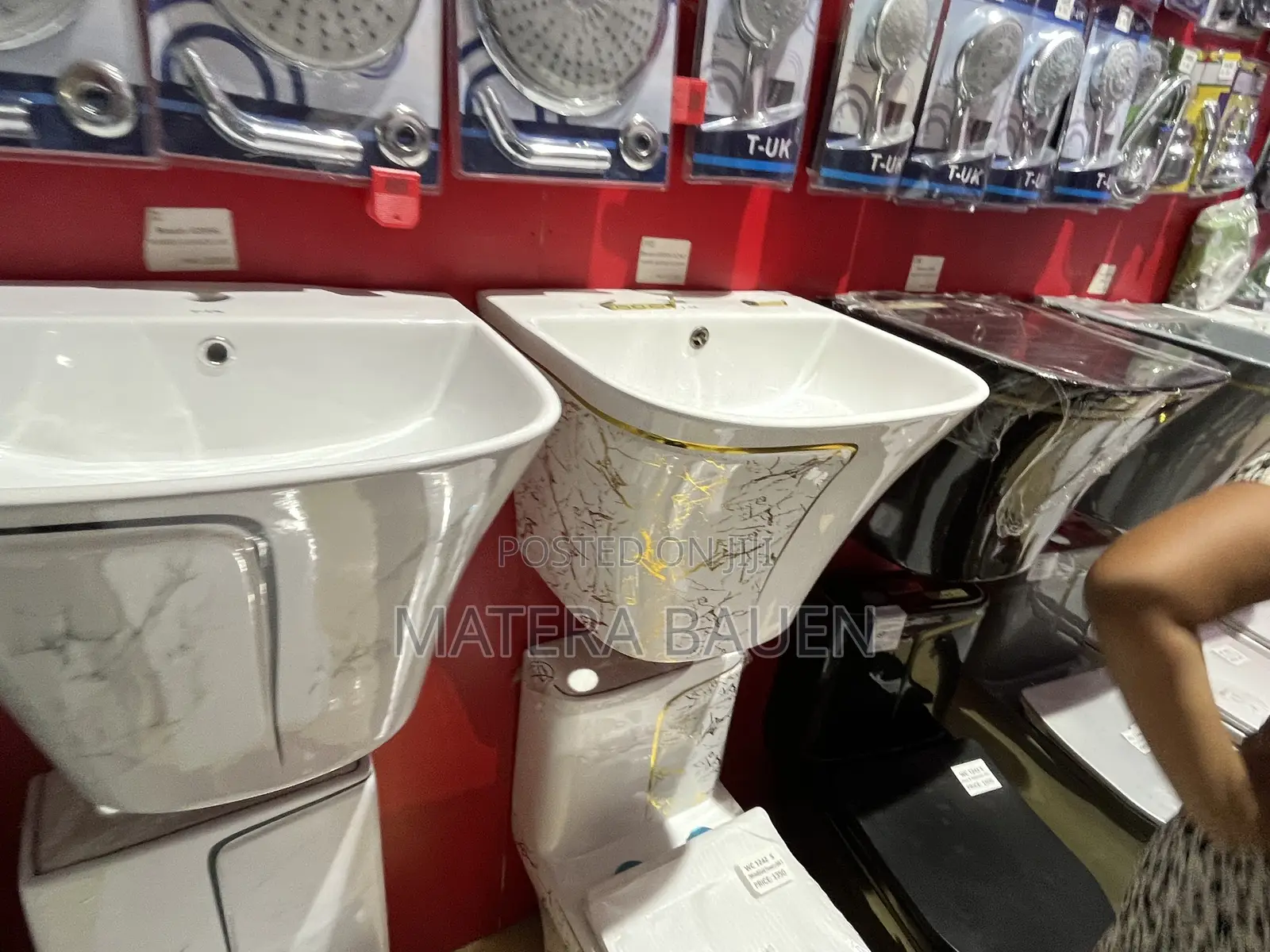 Nice Wash Hand Basin White and Gold Flower #G946/1242