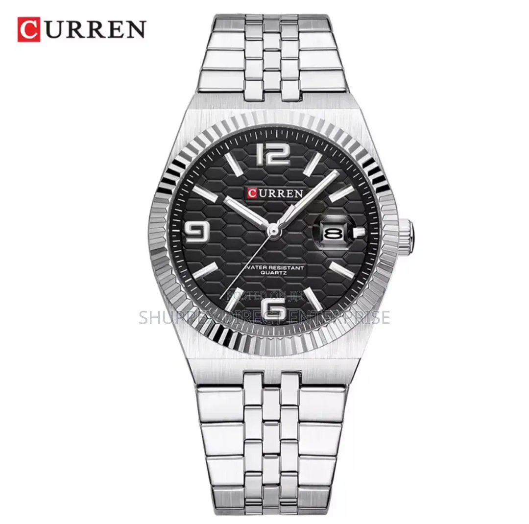 Curren 8498 Silver Stainless Steel Men’S Watch - Black Dial