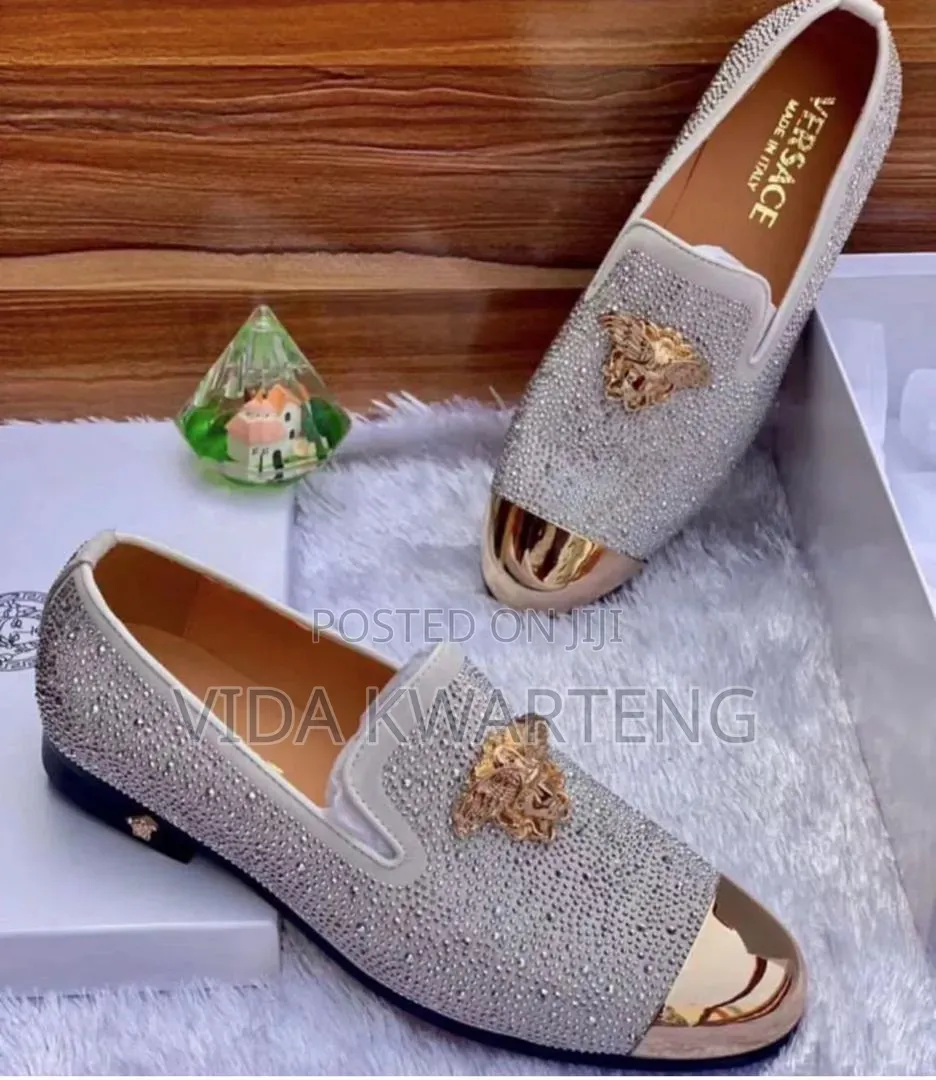 Executive Versace White Velvet Shoes