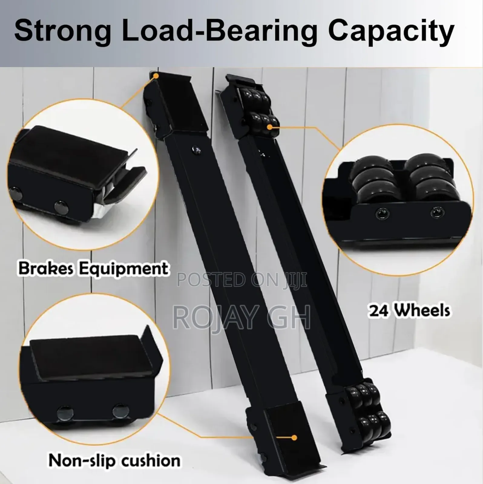 Appliance Rollers for Washing Machines, Fridges Furniture Dolly -Black