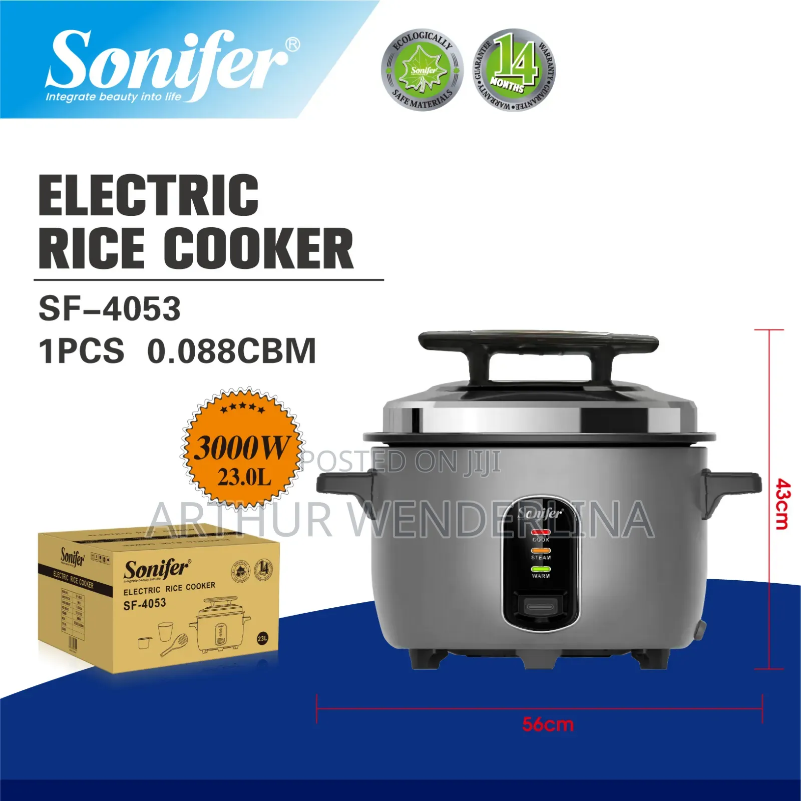 Sonifer Rice Cooker 23liters