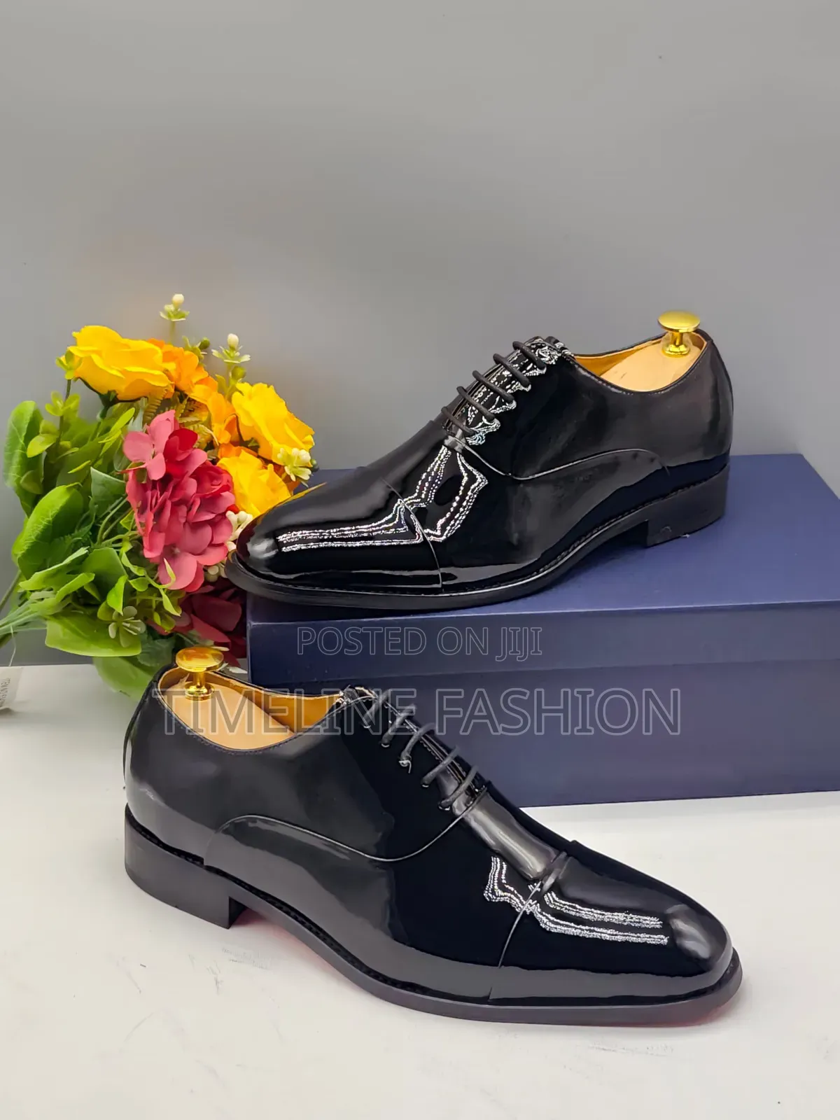 Christian Dior Officers Mirror Leather Lace Up Shoes Size 39_46 Black