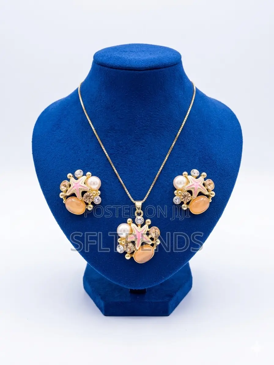 Gold-Tone Jewelry Set – Necklace, Pendant Earrings