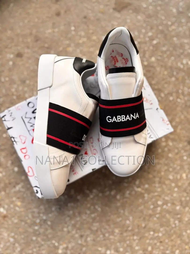Dolce Gabbana White Leather Portofino Sneakers