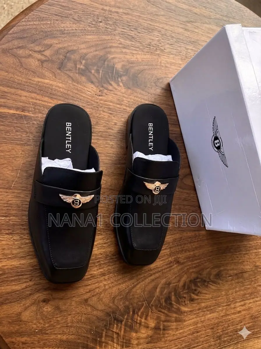 Black Bentley Leather Half Shoe