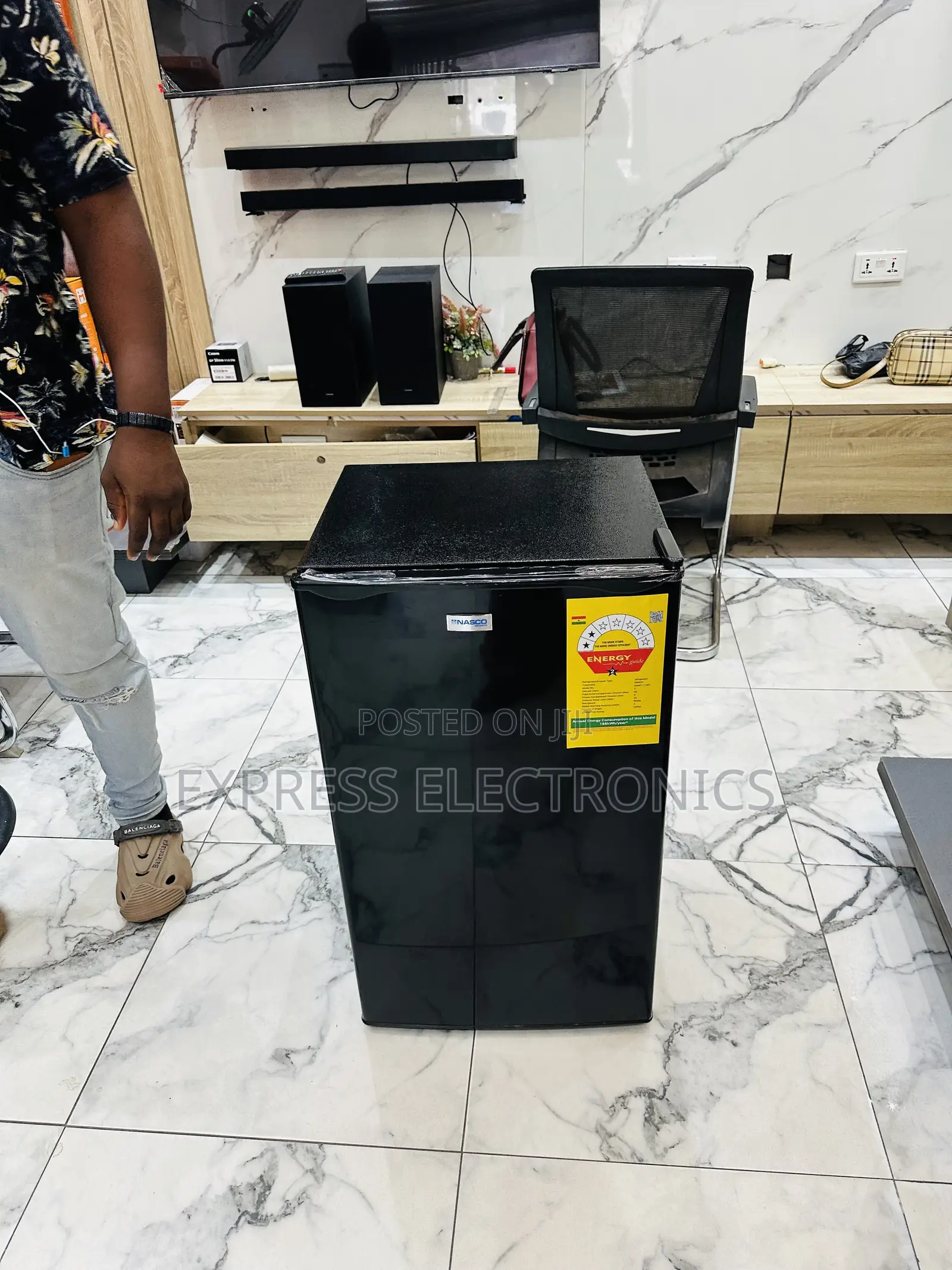 Single Door Nasco Black Fridge 92l Nasf1-110fl
