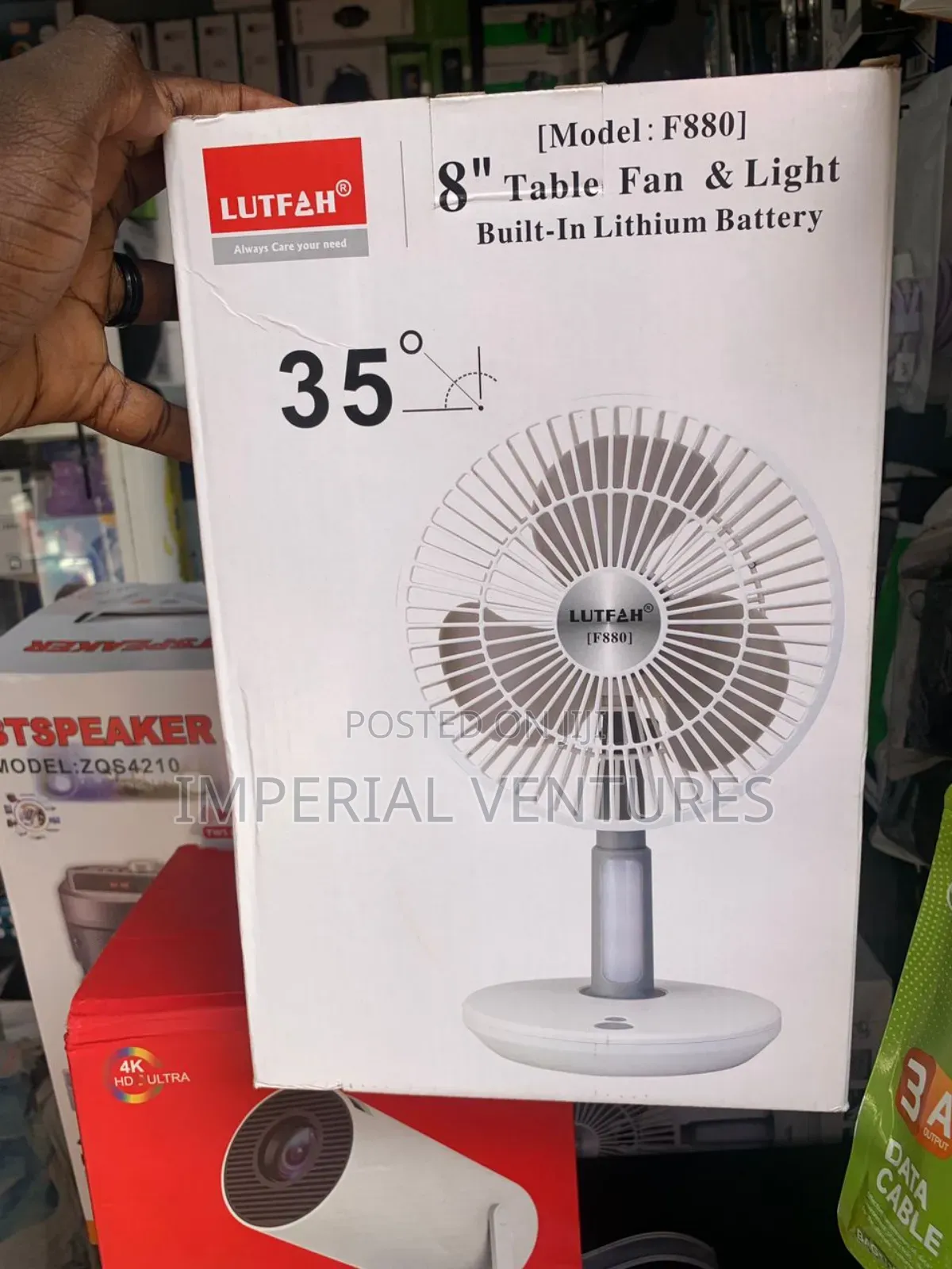 Strong Table Top Rechargeable Fan