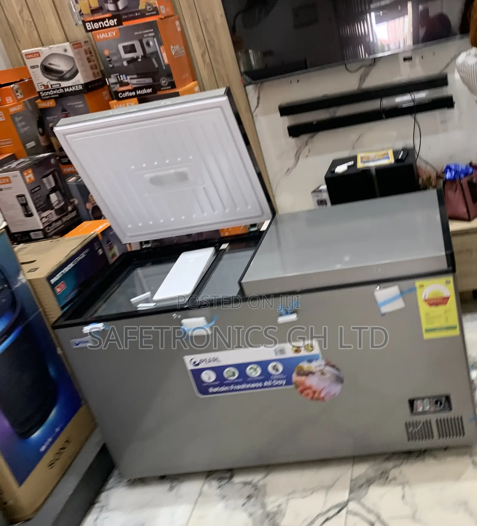 Secure Fast Pearl PCF-5310-6f 458l) Double-Door Chest Freezer