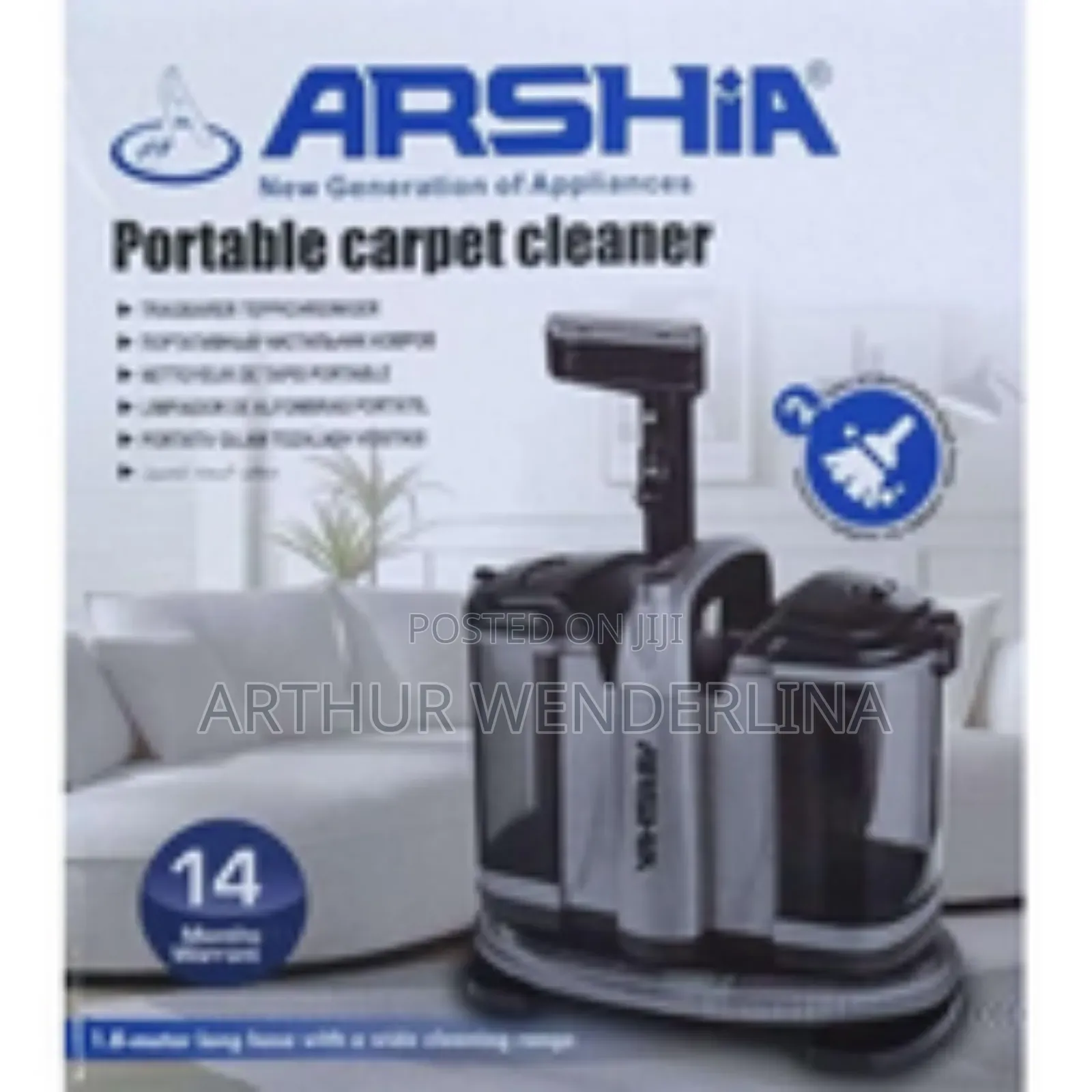 Arshia Portable Carpet Cleaner Upholstery Cleaner, 1.8 M Hose ,