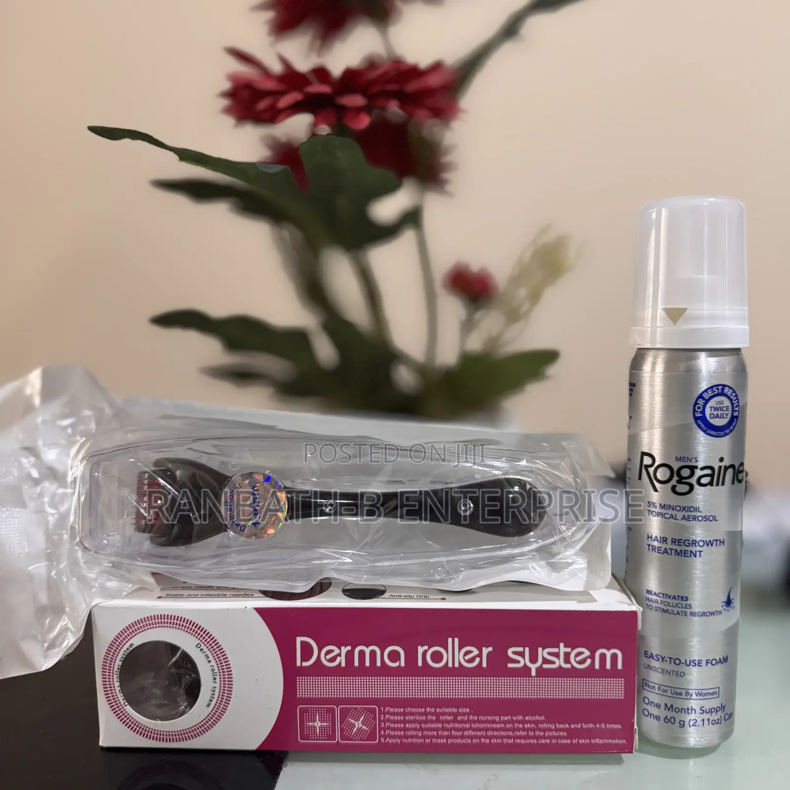 Rogaine 5% Minoxidil Plus Derma Roller Combo