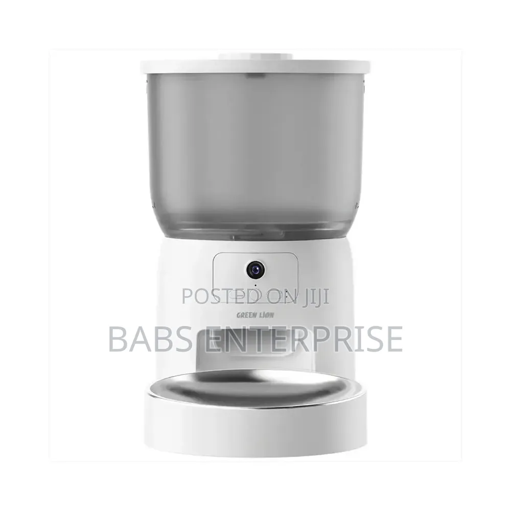 Green Lion Smart Pet Feeder With Stainless Steel Bowl – White