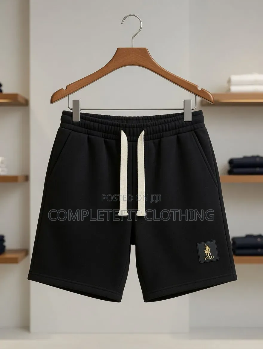 Black Woolen Shorts for Men