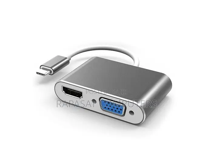 Usb-C Hub 2 Ports(Hdmi Female + Vga Female)