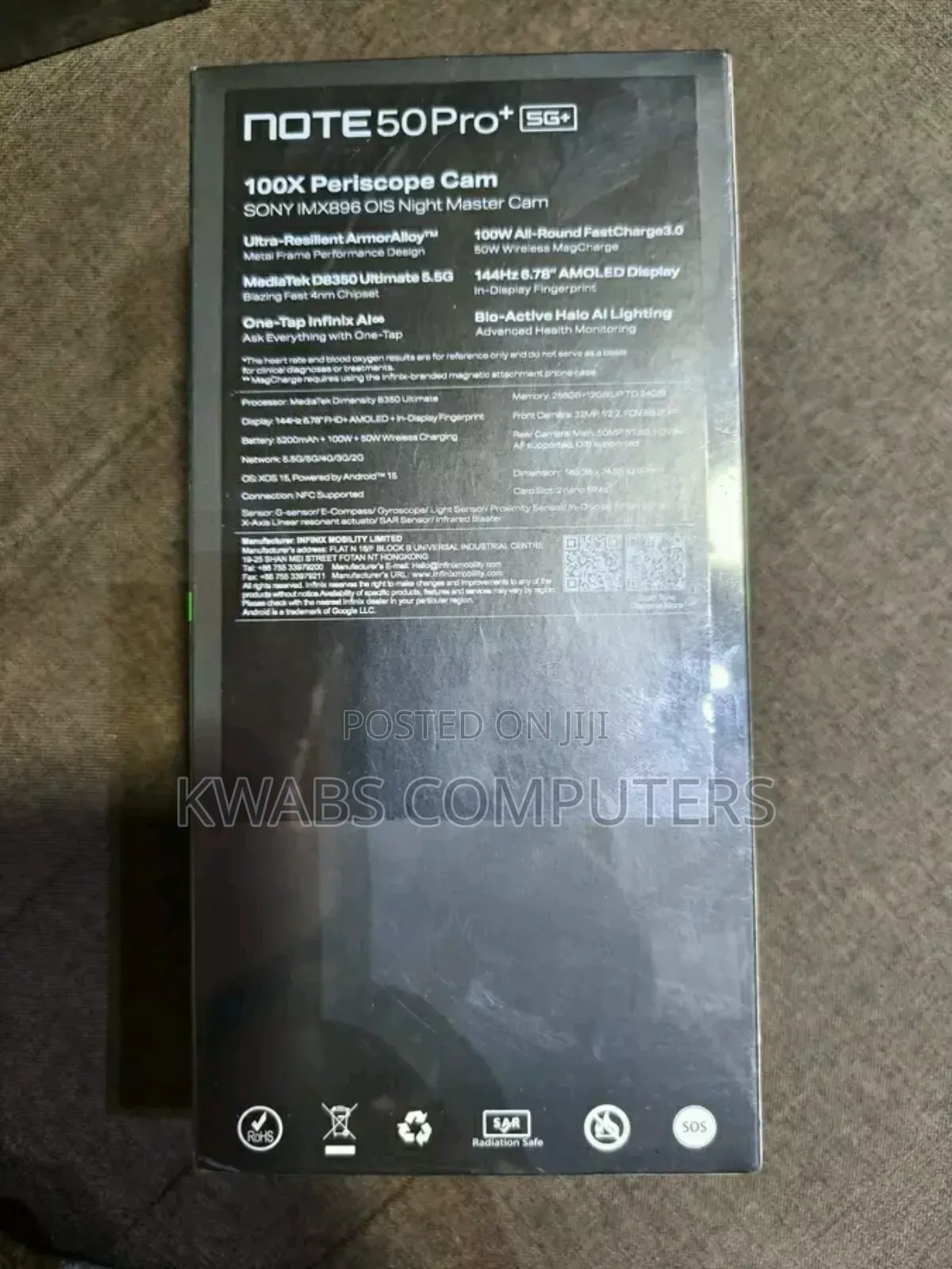 New Infinix Note 50 Pro+ 256 GB Black