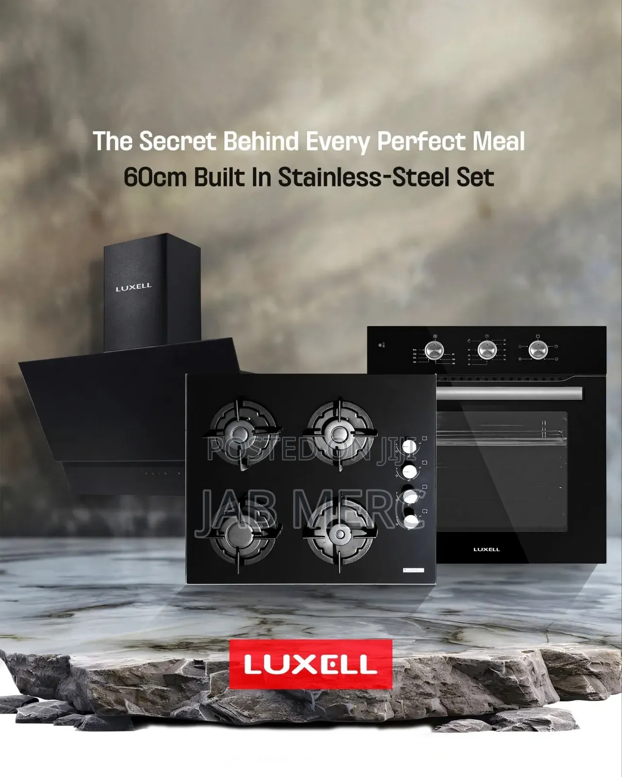3 Set Promo Extractor Gas Stove and Electric Oven With Fan New Black