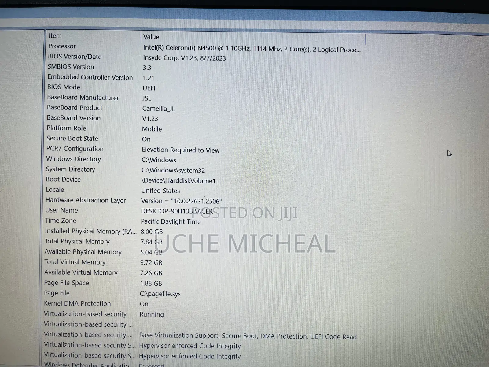 Laptop Acer Aspire 1 8GB Intel SSD 256GB