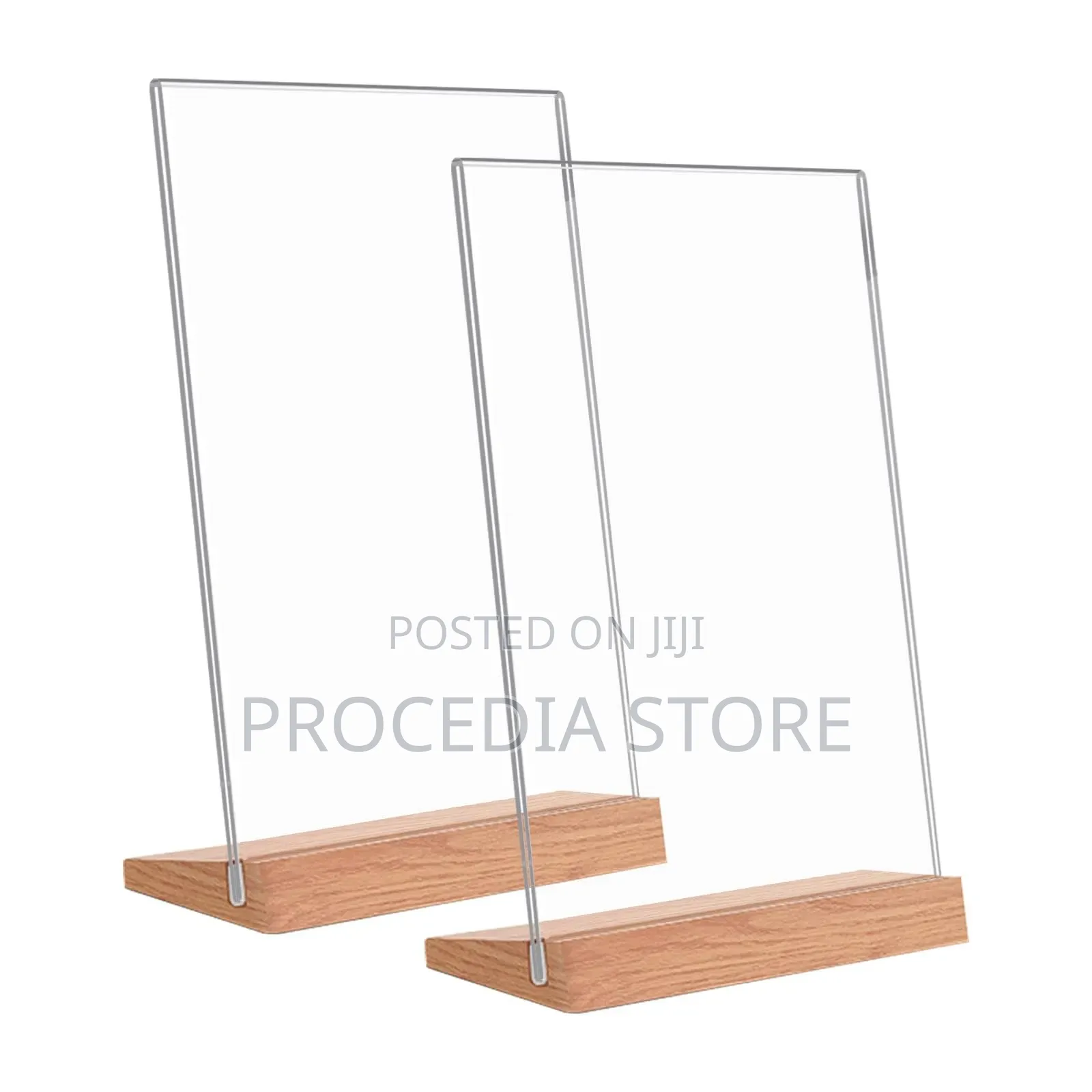 Premium L-Shape Acrylic Table Stand With Detachable Wooden Base