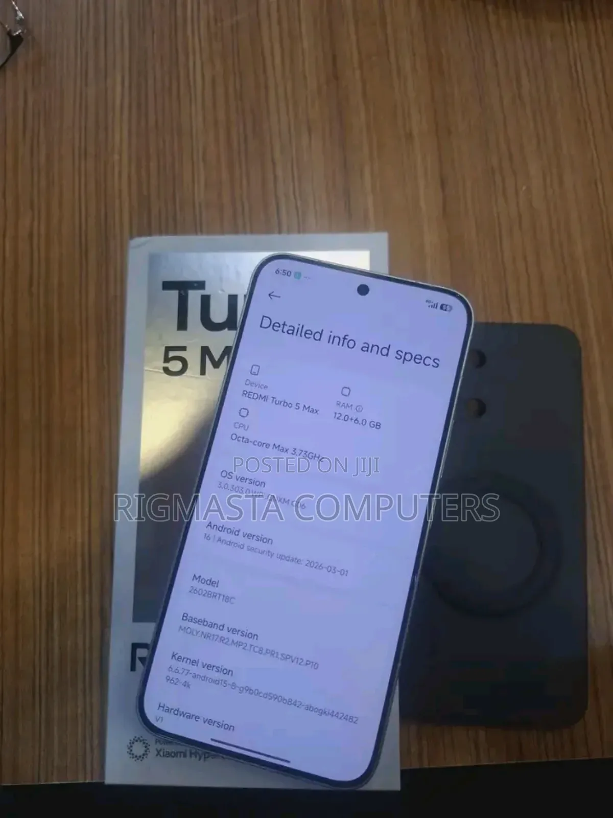 New Xiaomi Redmi Turbo 5 Max 256 GB White