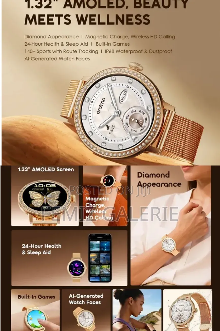 Oraimo Watch Muse 2 1.32" Amoled Diamond Appearance Smart Watch
