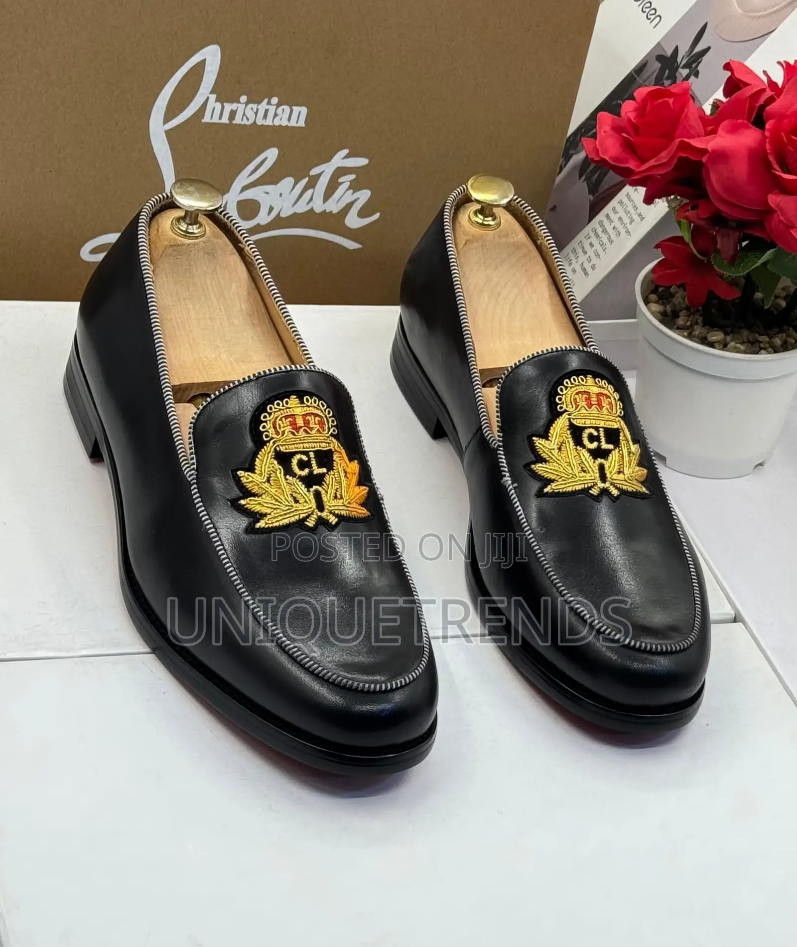 Classic Christian Louboutin Black Leather Loafers