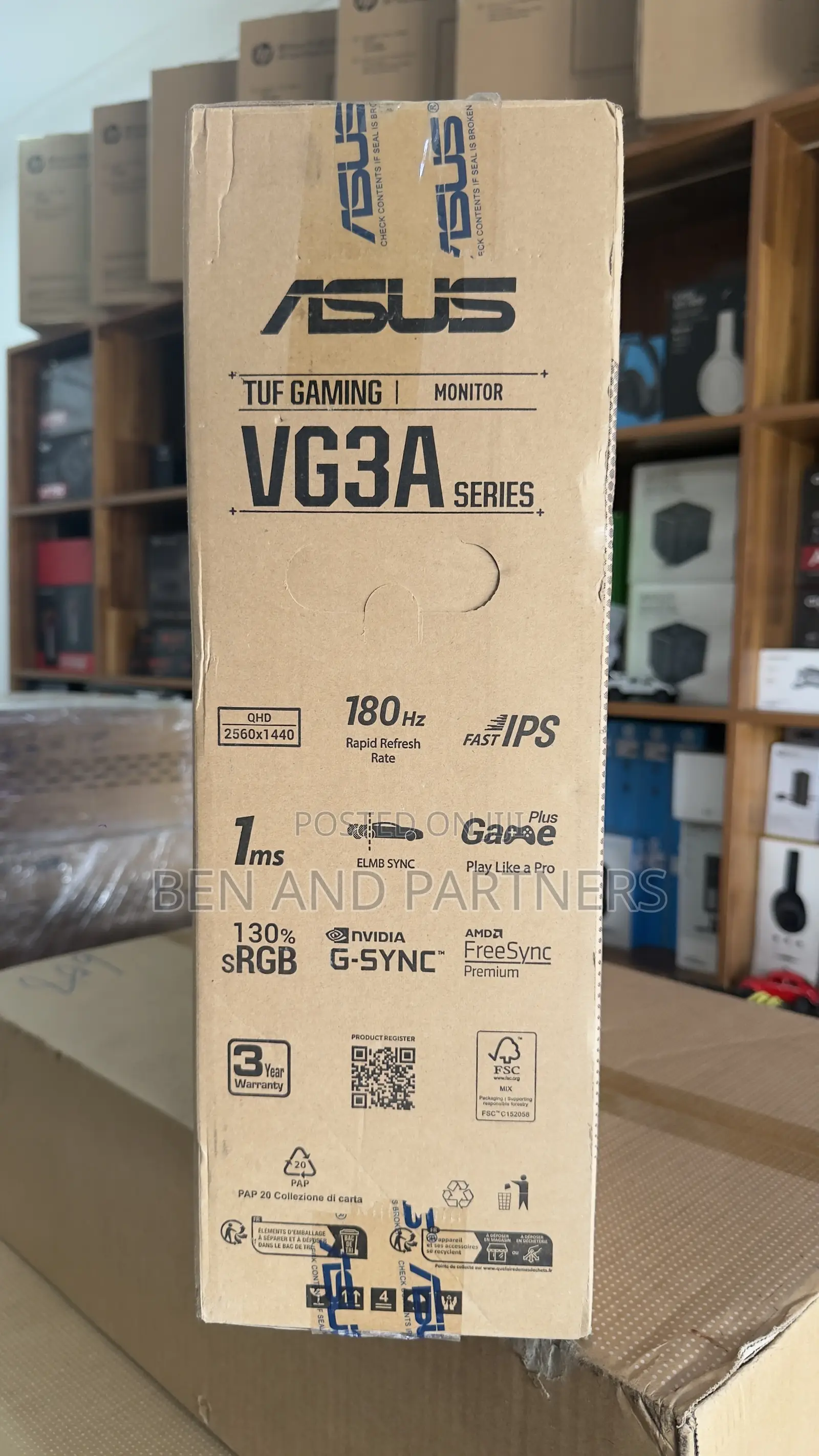 Asus Tuf 27", Qhd, Ips, 1ms, 130% Srgb, G-Sync Gaming Monitor