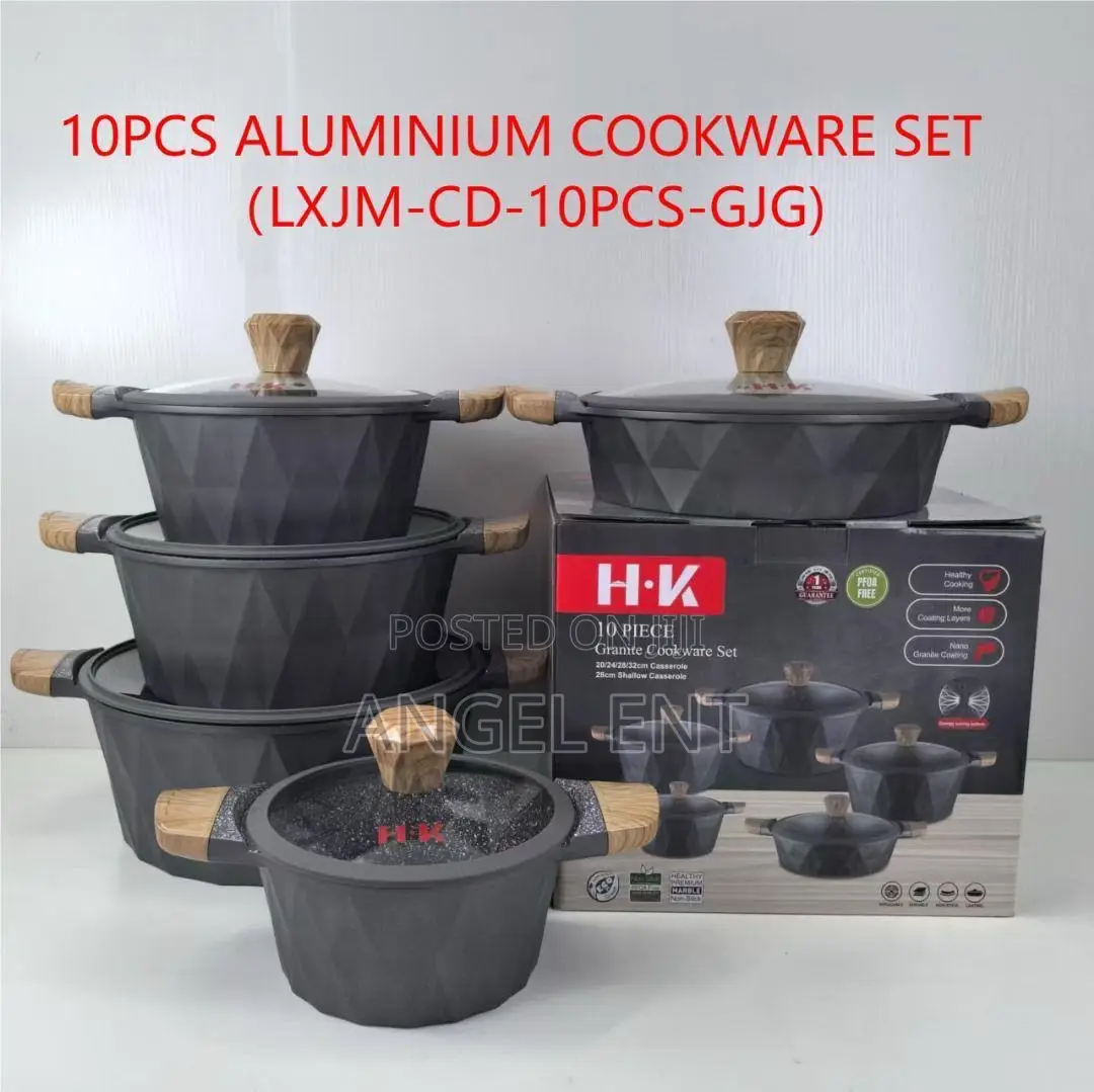 10-Piece Granite Cookware With Cast Aluminum With Non-Stick Coating