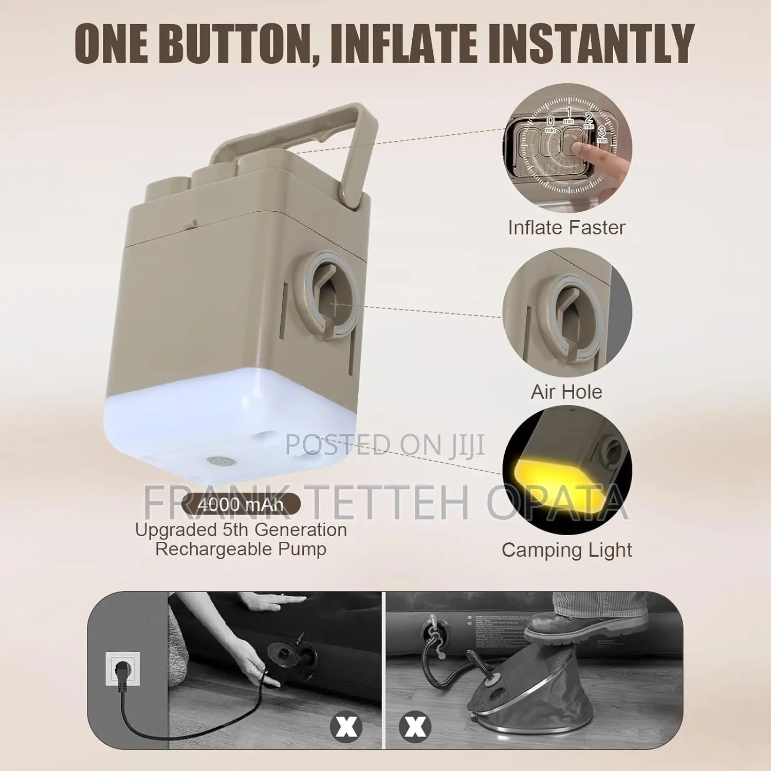 Queen Inflatable Mattress With Free Electric Pump With Pillow